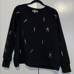 Philosophy champagne bottle crewneck celebration New Years Eve sweatshirt